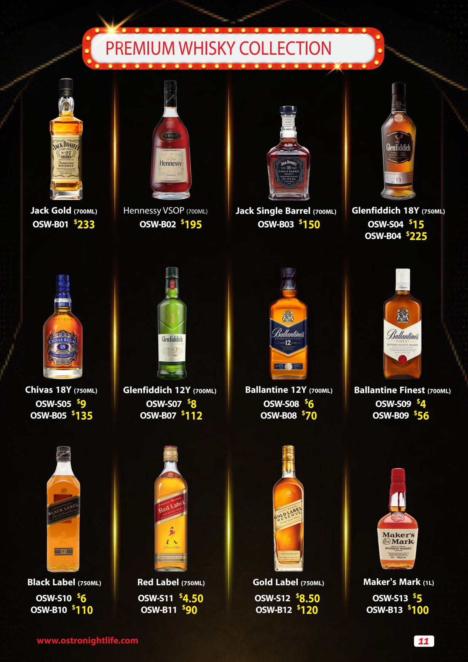 Ostex Bar 136 premium whisky collection