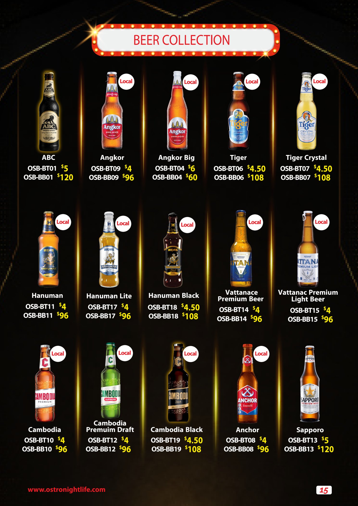 Ostex Bar 136 gin and vodka collection